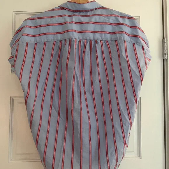 Madewell Striped Button Down Short Sleeve Shirt - XS - Picture 4 of 9